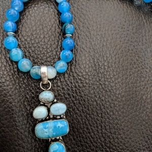 Necklace, Beautiful blues! Quartz, Chalcedony